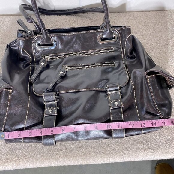 Aldo large brown faux leather purse handbag shoulder bag tote - Picture 14 of 15